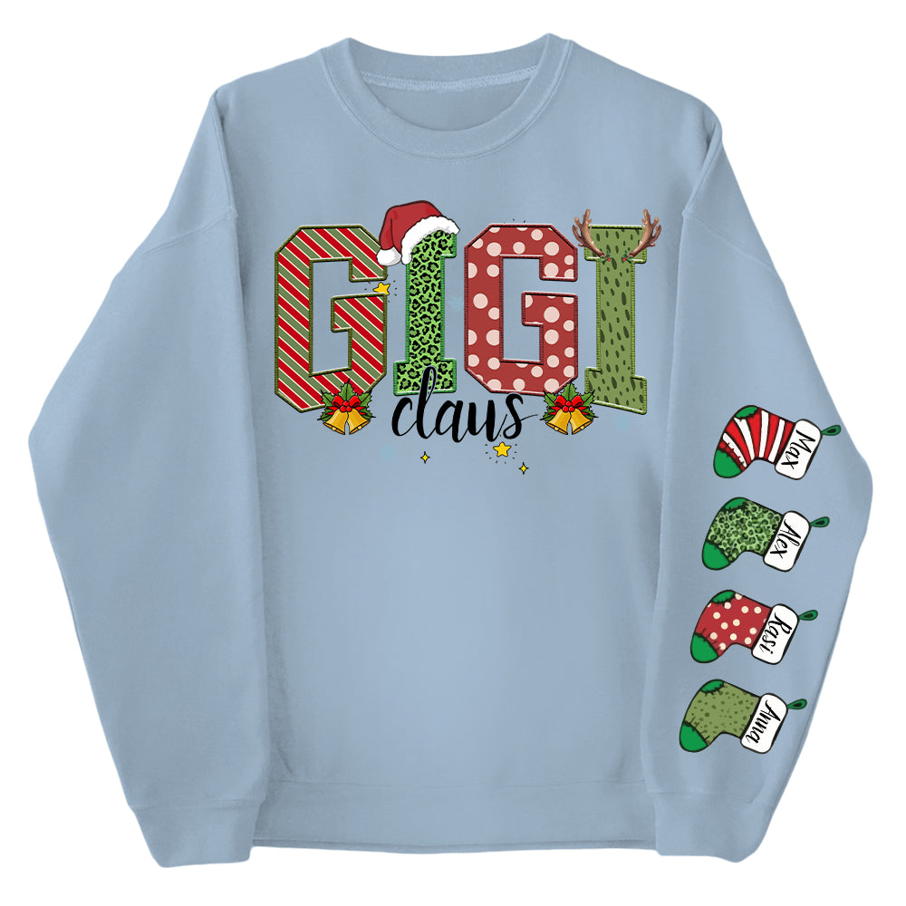 Personalized Christmas Gigi Claus Shirt - Custom Grandma Christmas Sweatshirt Gift Nh00