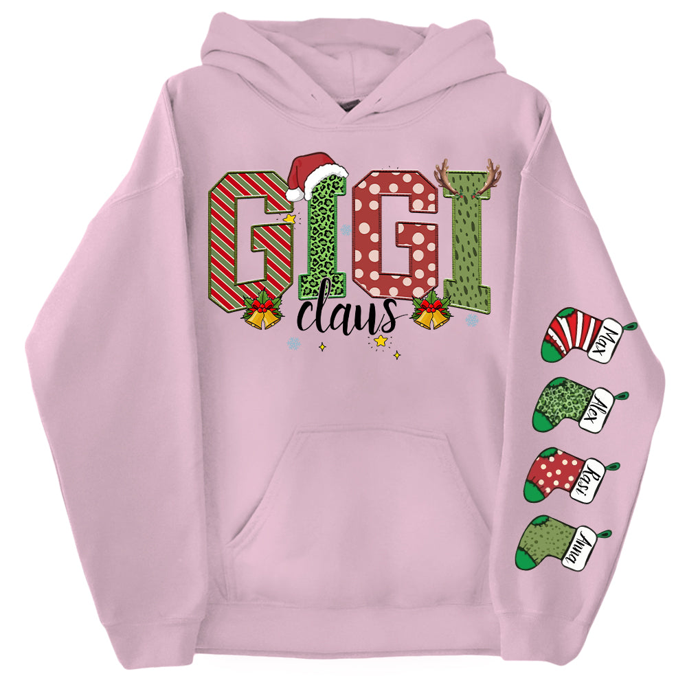Personalized Christmas Gigi Claus Shirt - Custom Grandma Christmas Sweatshirt Gift Nh00