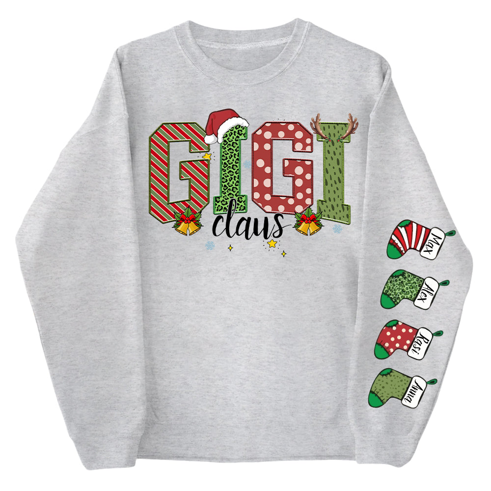 Personalized Christmas Gigi Claus Shirt - Custom Grandma Christmas Sweatshirt Gift Nh00
