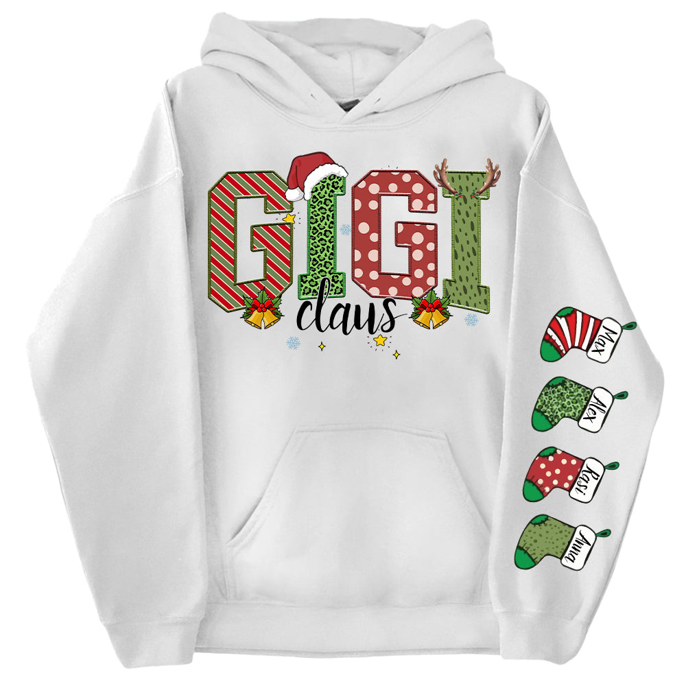 Personalized Christmas Gigi Claus Shirt - Custom Grandma Christmas Sweatshirt Gift Nh00