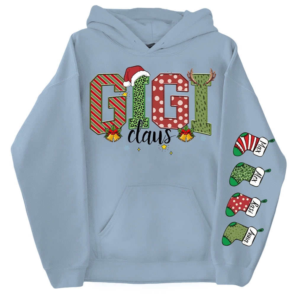 Personalized Christmas Gigi Claus Shirt - Custom Grandma Christmas Sweatshirt Gift Nh00