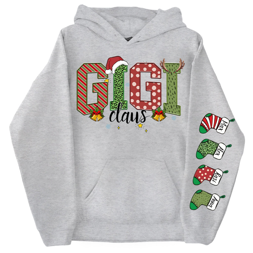 Personalized Christmas Gigi Claus Shirt - Custom Grandma Christmas Sweatshirt Gift Nh00