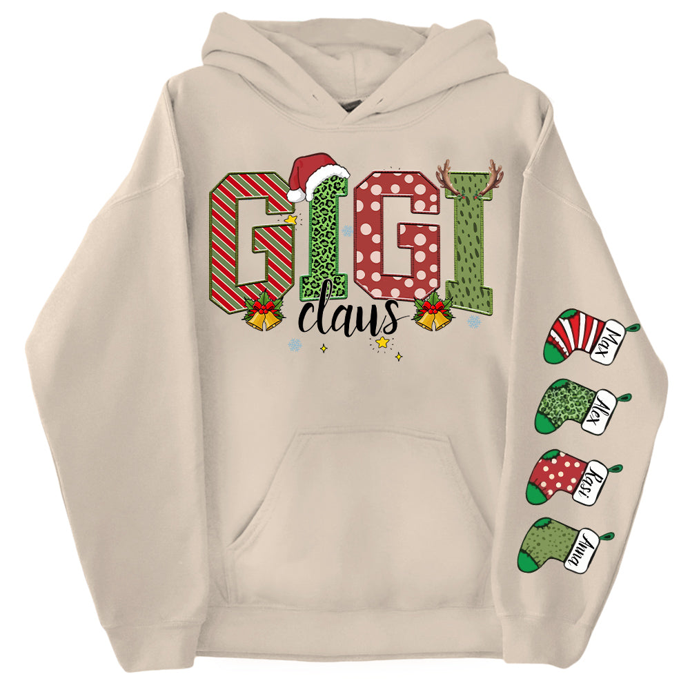 Personalized Christmas Gigi Claus Shirt - Custom Grandma Christmas Sweatshirt Gift Nh00