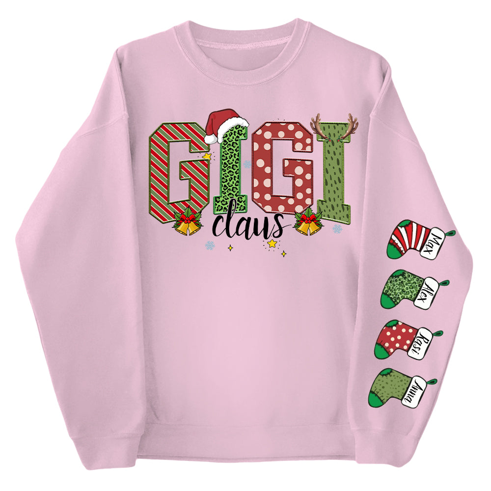 Personalized Christmas Gigi Claus Shirt - Custom Grandma Christmas Sweatshirt Gift Nh00