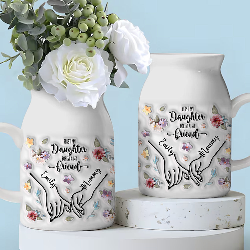 Mother's Day - First My Daughter Forever My Friend 3D Floral Flower Vase