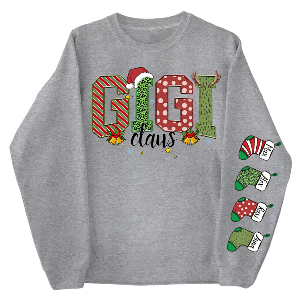 Personalized Christmas Gigi Claus Shirt - Custom Grandma Christmas Sweatshirt Gift Nh00