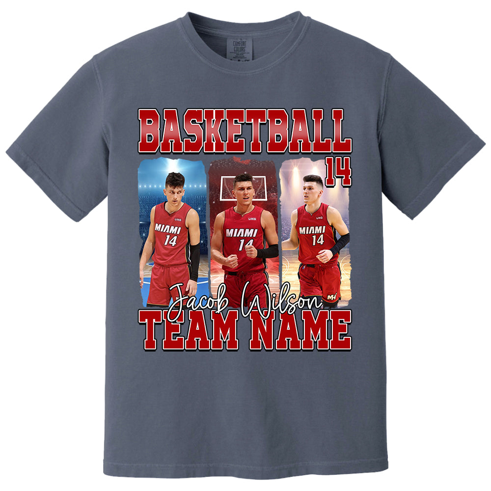 Personalized Basketball Shirt, Custom Photo And Team Name For Basketball Mom Sport Family Na02