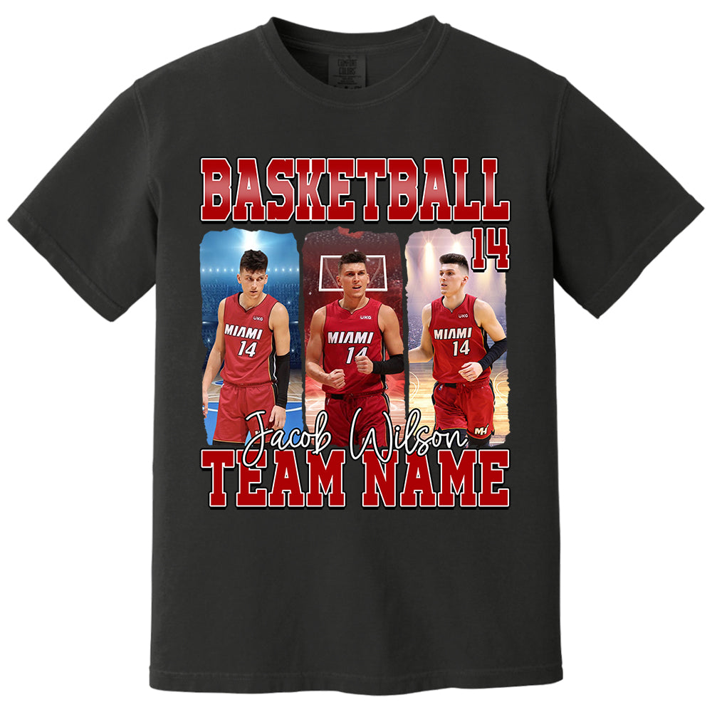 Personalized Basketball Shirt, Custom Photo And Team Name For Basketball Mom Sport Family Na02