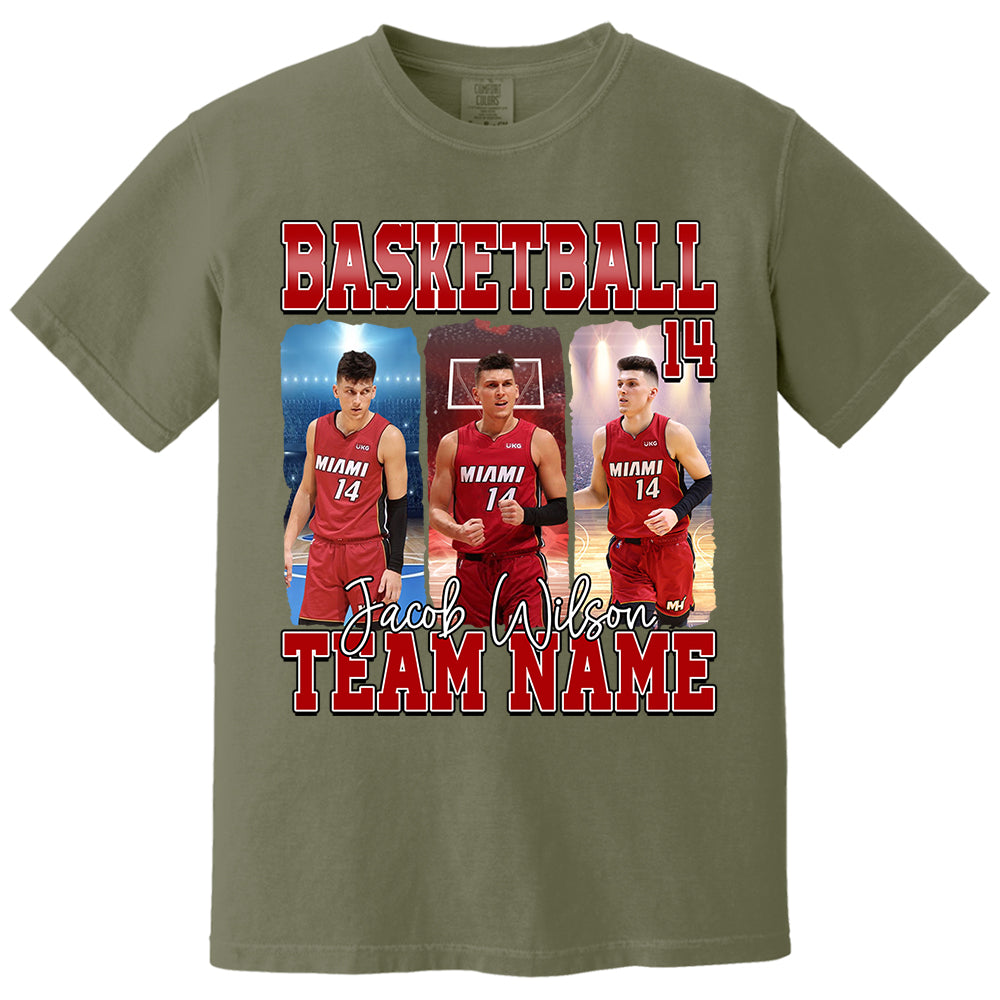 Personalized Basketball Shirt, Custom Photo And Team Name For Basketball Mom Sport Family Na02