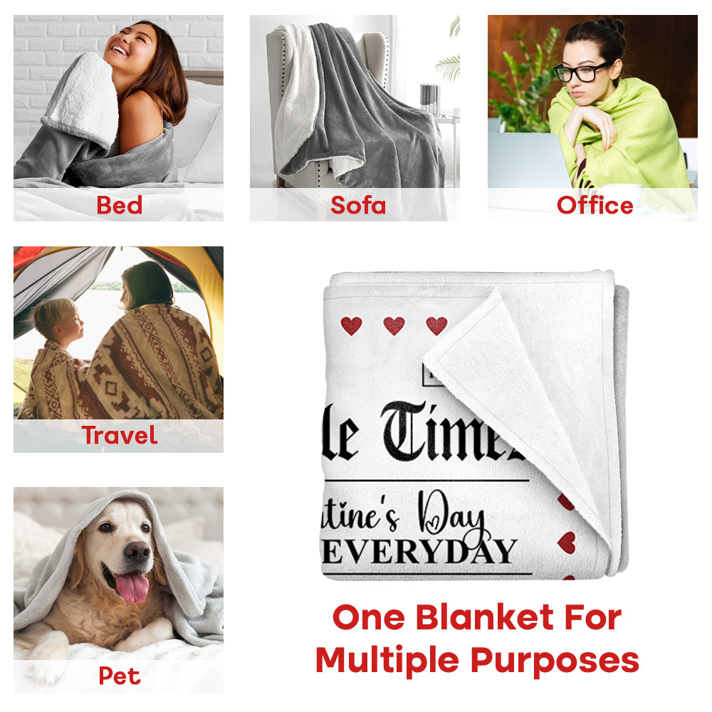 The Cuddle Times F*ck Valentine's Day I Love You Every Day - Personalized Blanket For Couple Tu20