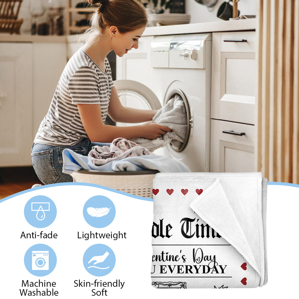 The Cuddle Times F*ck Valentine's Day I Love You Every Day - Personalized Blanket For Couple Tu20
