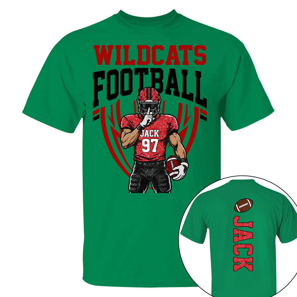 Custom Football Team Name & Number Shirt Football Mom Shirt Football Team Shirt Game Day Shirt Gift for Mom High School Football Cheer Shirt