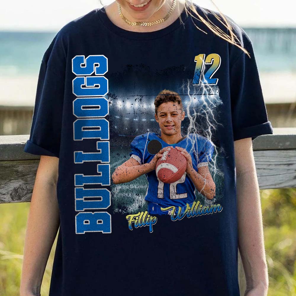 Football Personalized Shirt Custom Photo And Team Name, Custom Bootleg Rap Tee Football Nh00