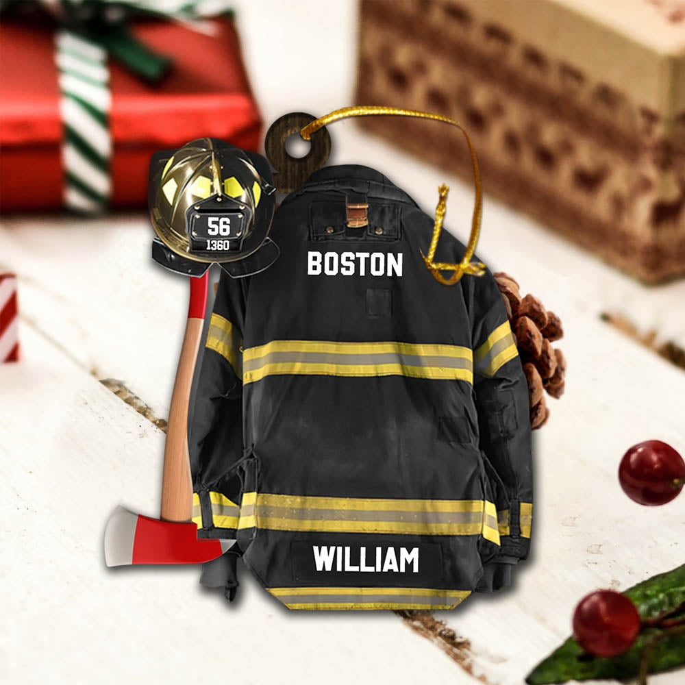 Firefighter Helmet Armor Personalized Ornament Gifts For Fireman