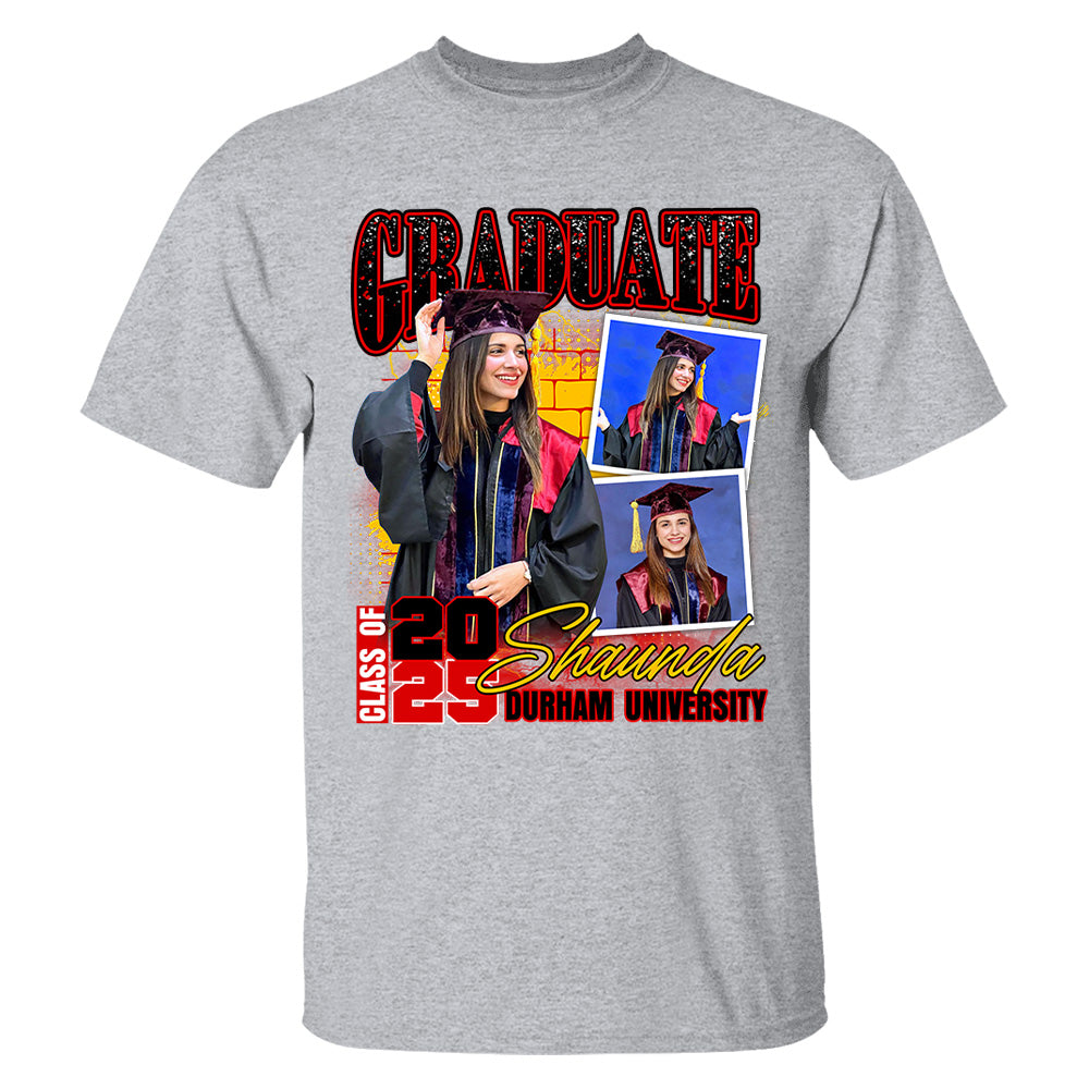 Custom Graduation Shirt - Custom Photo Family Graduation T-Shirt - Bootleg Tee Custom Photo Shirt For Graduation NA04 Tu20