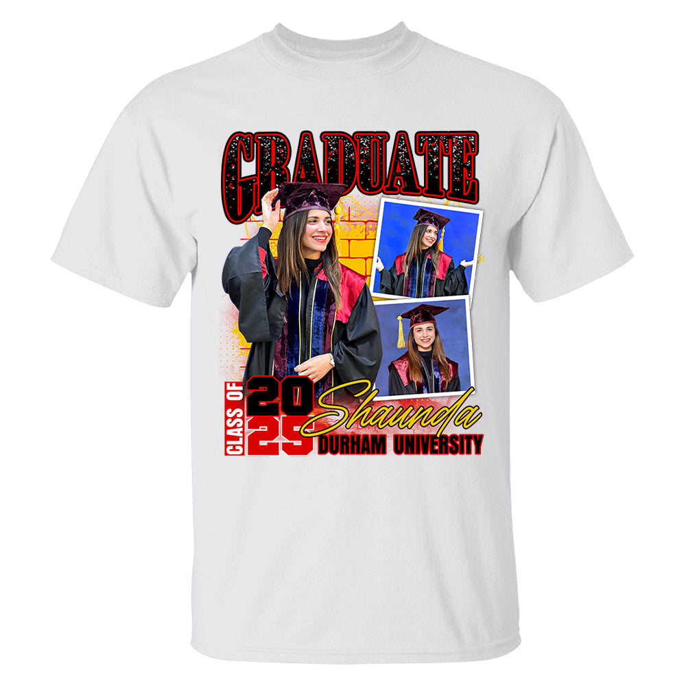 Custom Graduation Shirt - Custom Photo Family Graduation T-Shirt - Bootleg Tee Custom Photo Shirt For Graduation NA04 Tu20