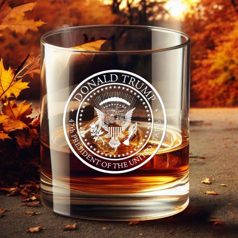 Trump 2024 Engraved Whiskey Glass - Election Night Rocks Glass