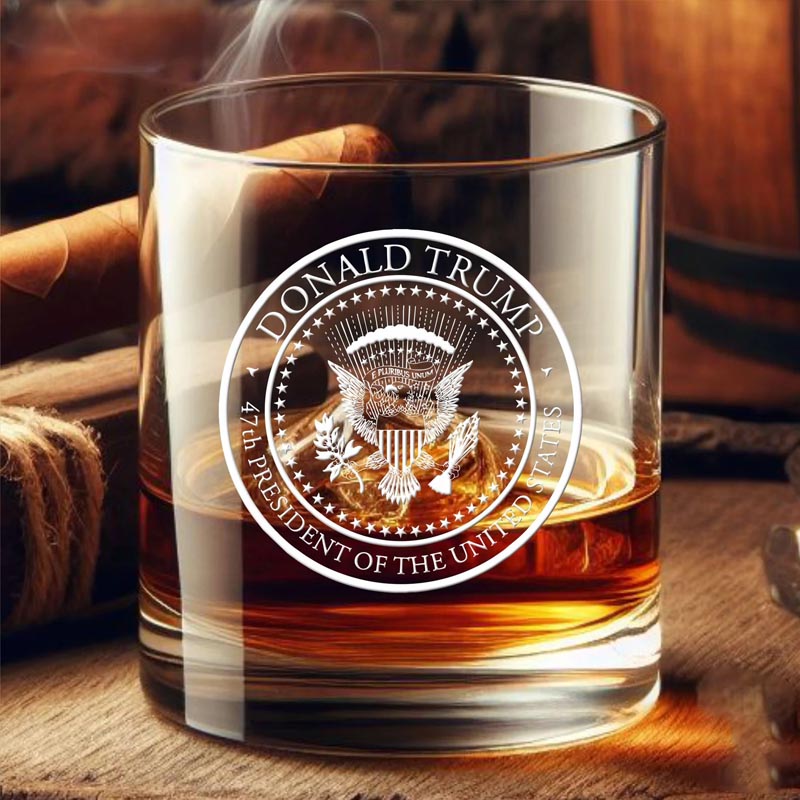 Trump 2024 Engraved Whiskey Glass - Election Night Rocks Glass