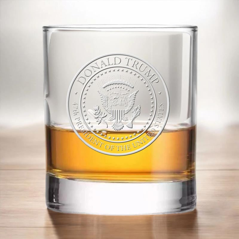 Trump 2024 Engraved Whiskey Glass - Election Night Rocks Glass