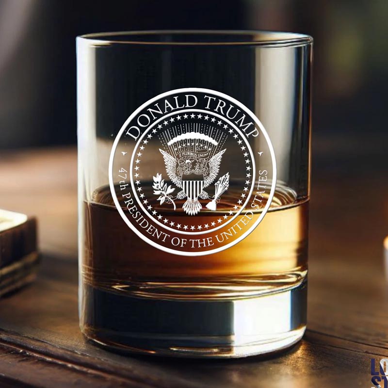 Trump 2024 Engraved Whiskey Glass - Election Night Rocks Glass