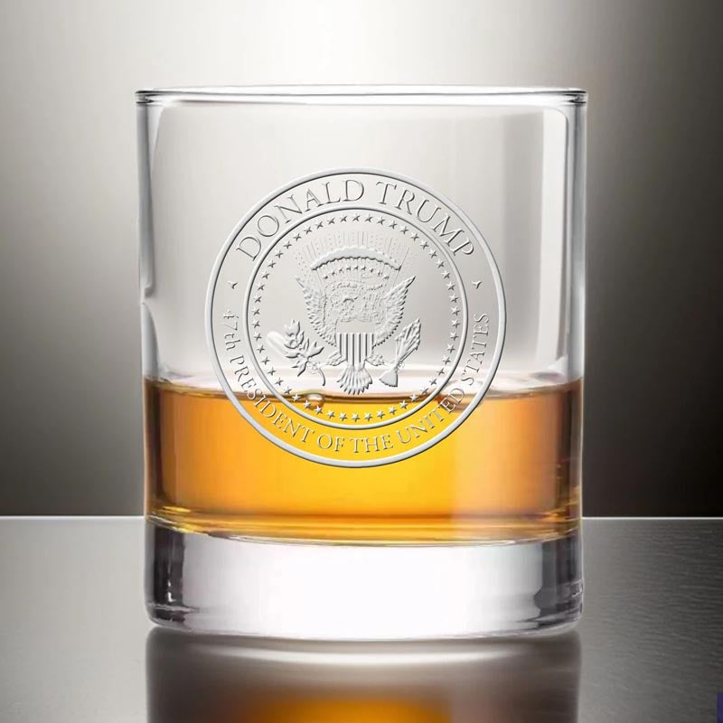 Trump 2024 Engraved Whiskey Glass - Election Night Rocks Glass