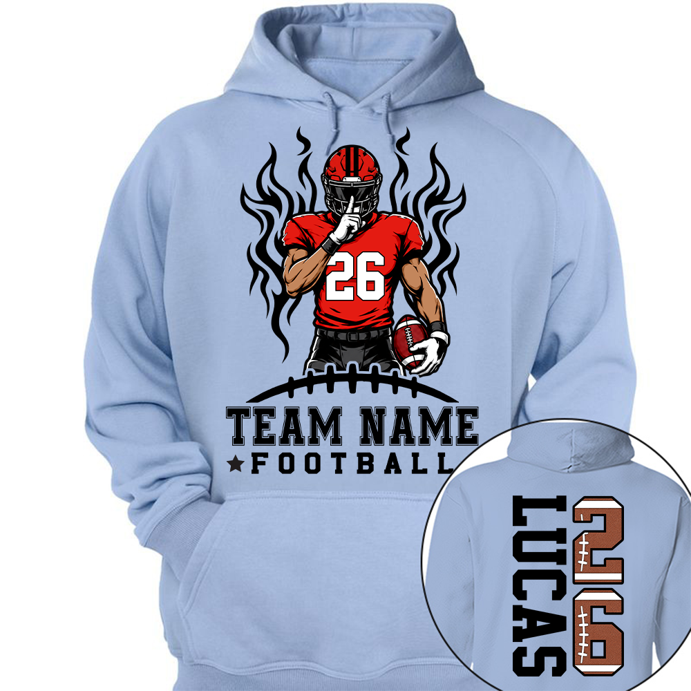 Personalized Team Football Shirt With Kids Name & Number Fall Football Season Shirt L0411 Hv01