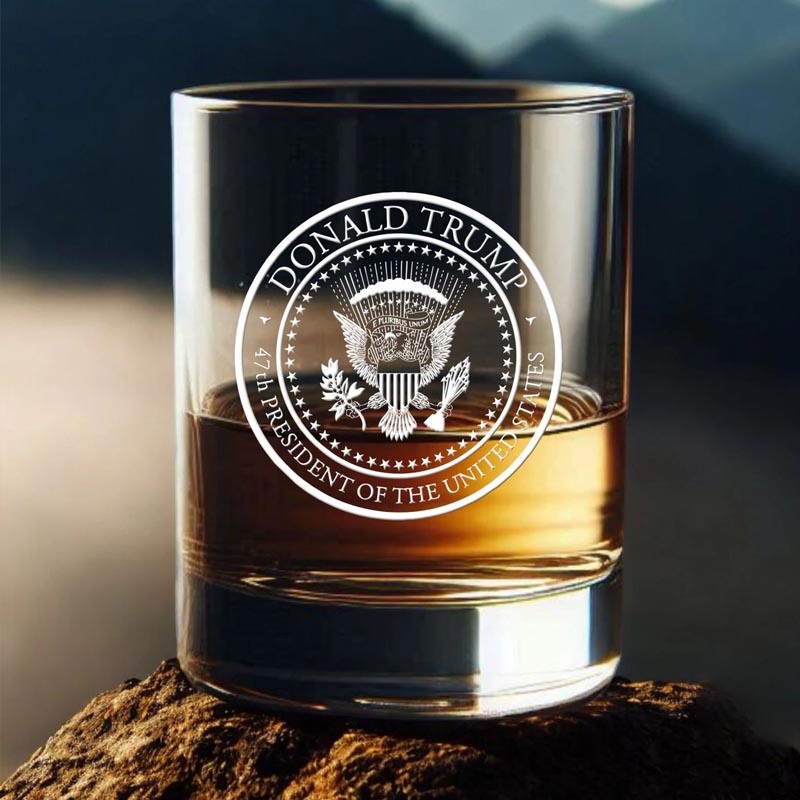 Trump 2024 Engraved Whiskey Glass - Election Night Rocks Glass