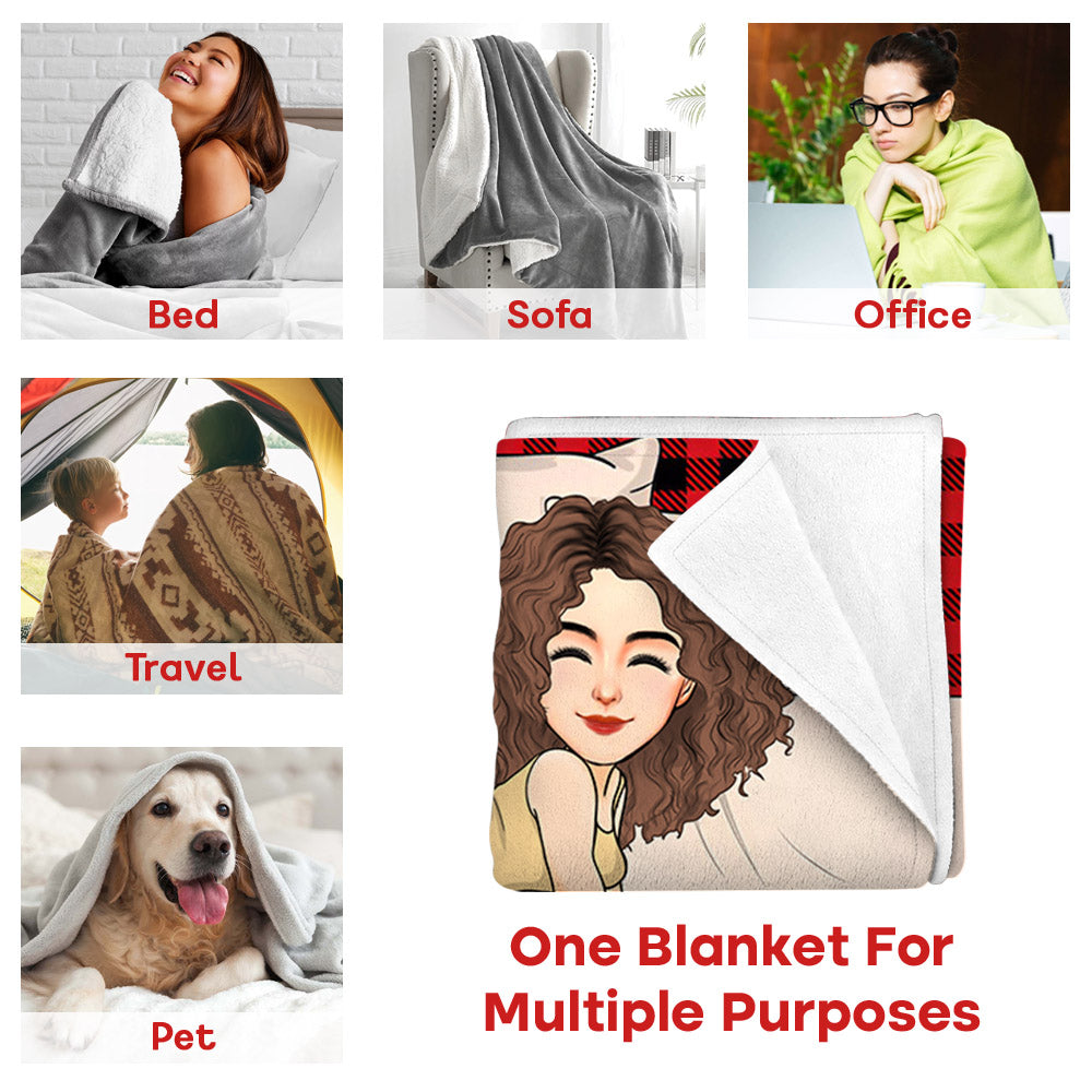 There's No One Else In The World I'd Rather Have Loving Loud AF Beside Me - Personalized Blanket For Couple Pa00