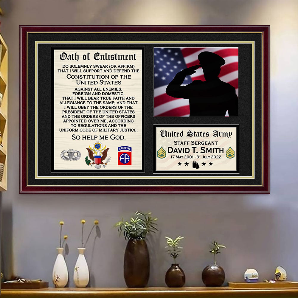 Canvas And Poster Oath of Enlistment Personalized Gift For Veterans K1702