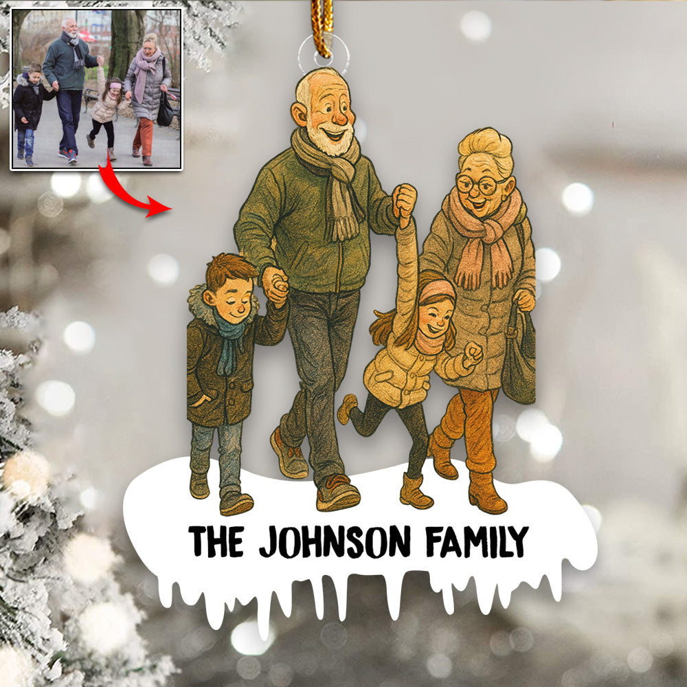 Personalized Funny Comic Style Photo Acrylic Ornament Gift Christmas Gifts For Family Member Do99