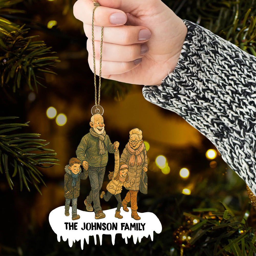 Personalized Funny Comic Style Photo Acrylic Ornament Gift Christmas Gifts For Family Member Do99