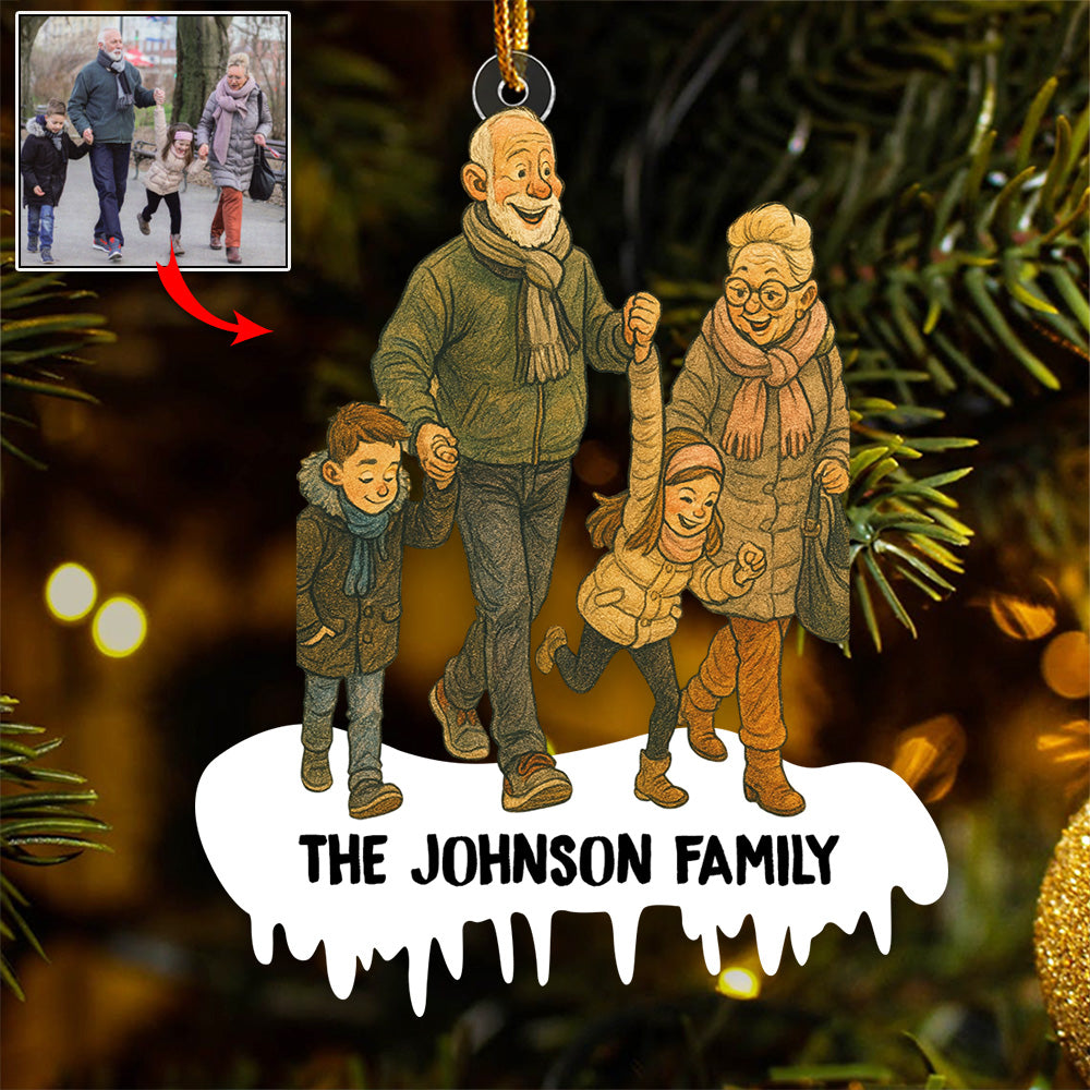 Personalized Funny Comic Style Photo Acrylic Ornament Gift Christmas Gifts For Family Member Do99