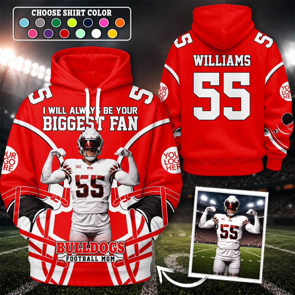 I Will Always Be Your Biggest Fan Personalized All Over Print Shirt For Football Mom Grandma Sport Family Hv01