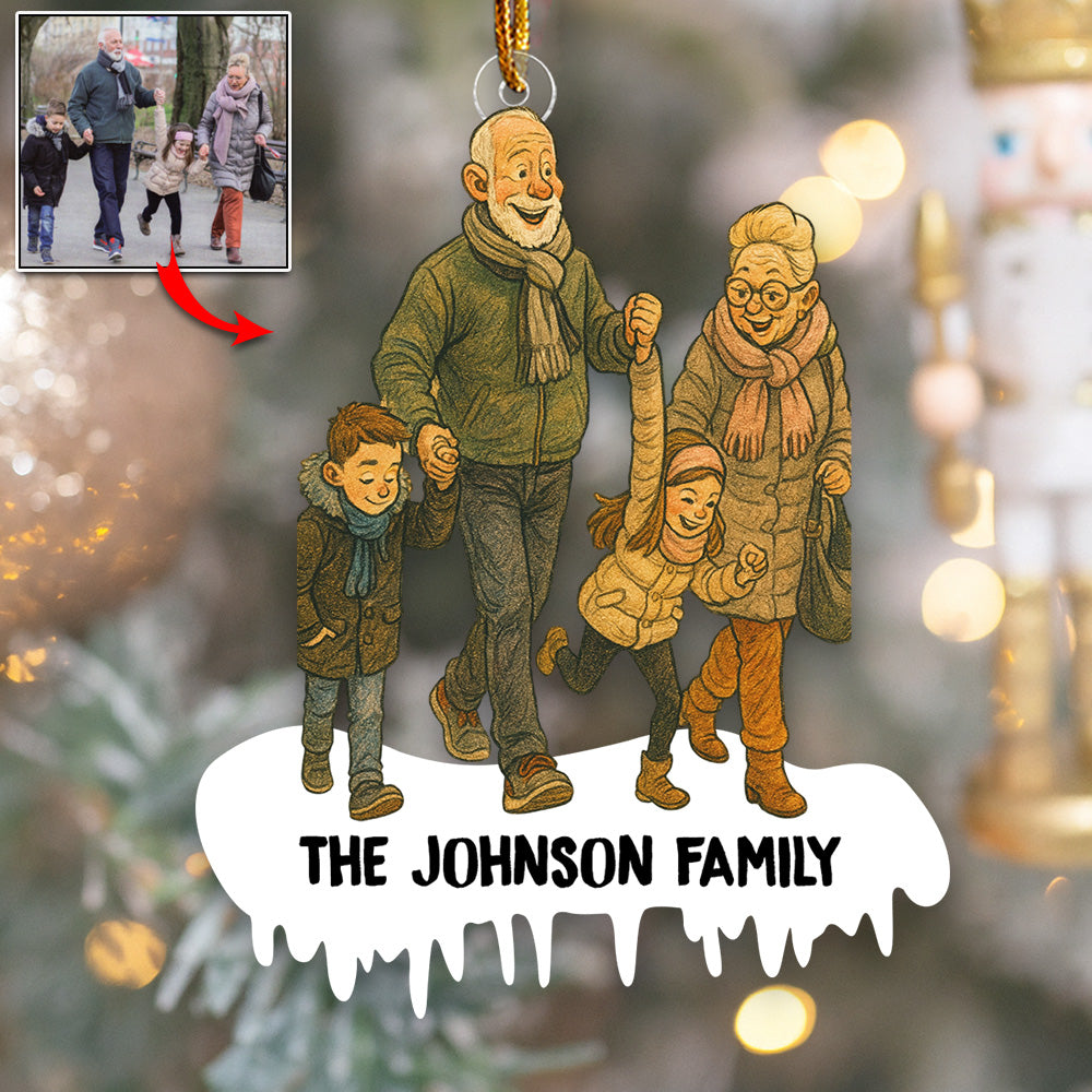 Personalized Funny Comic Style Photo Acrylic Ornament Gift Christmas Gifts For Family Member Do99