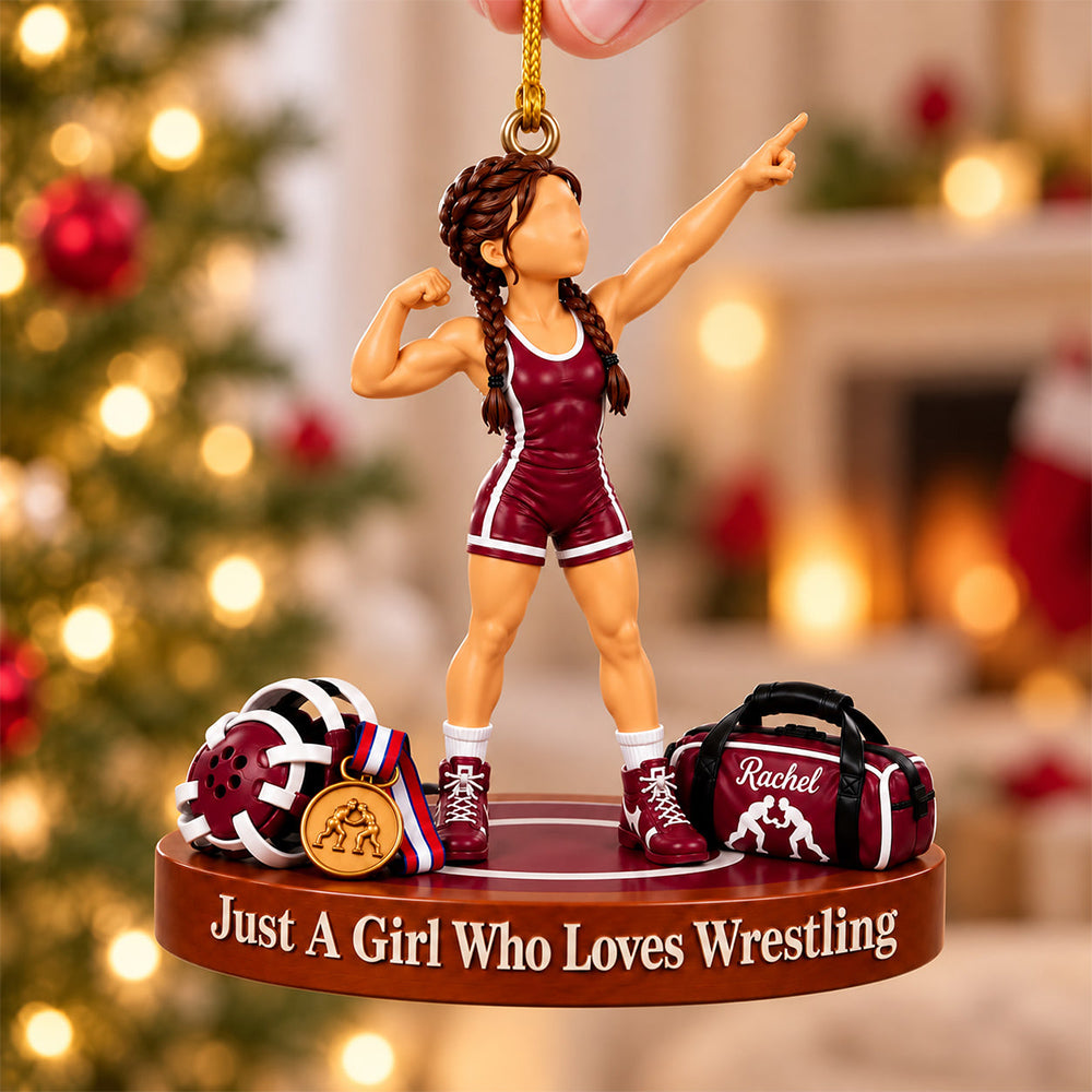 Just A Girl Who Loves Wrestling - Personalized Christmas Ornament For Wrestling Player Wrestling Team NA04 NV01 KL07
