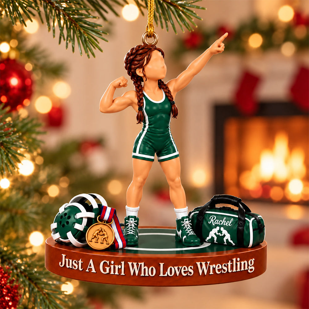 Just A Girl Who Loves Wrestling - Personalized Christmas Ornament For Wrestling Player Wrestling Team NA04 NV01 KL07