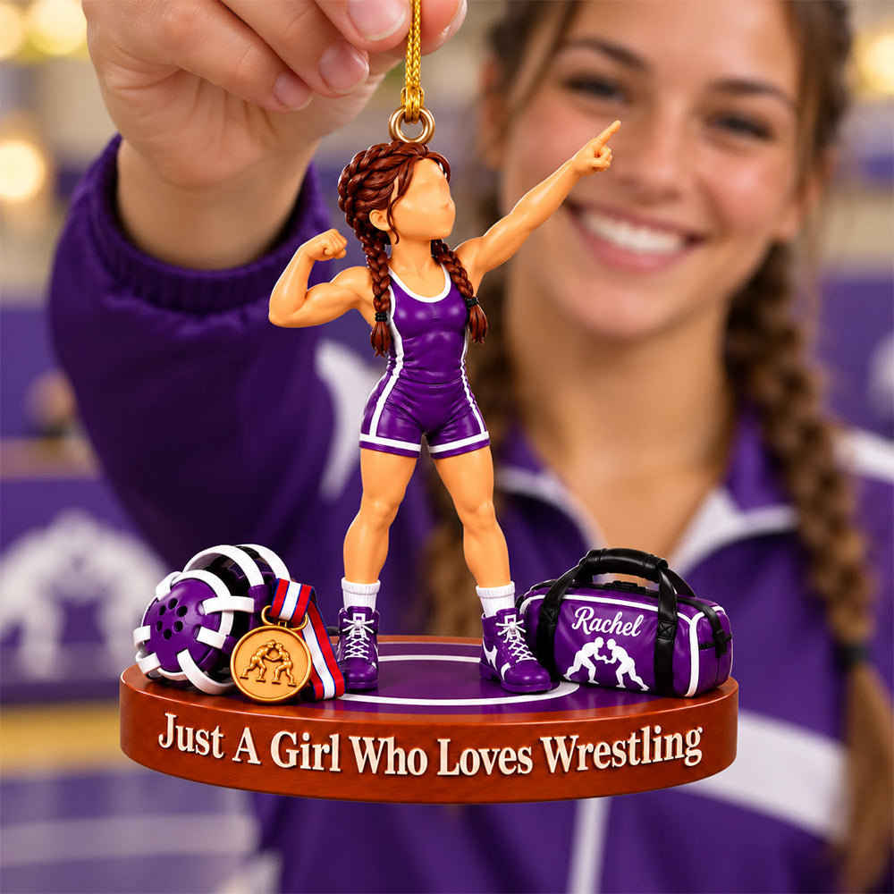Just A Girl Who Loves Wrestling - Personalized Christmas Ornament For Wrestling Player Wrestling Team NA04 NV01 KL07