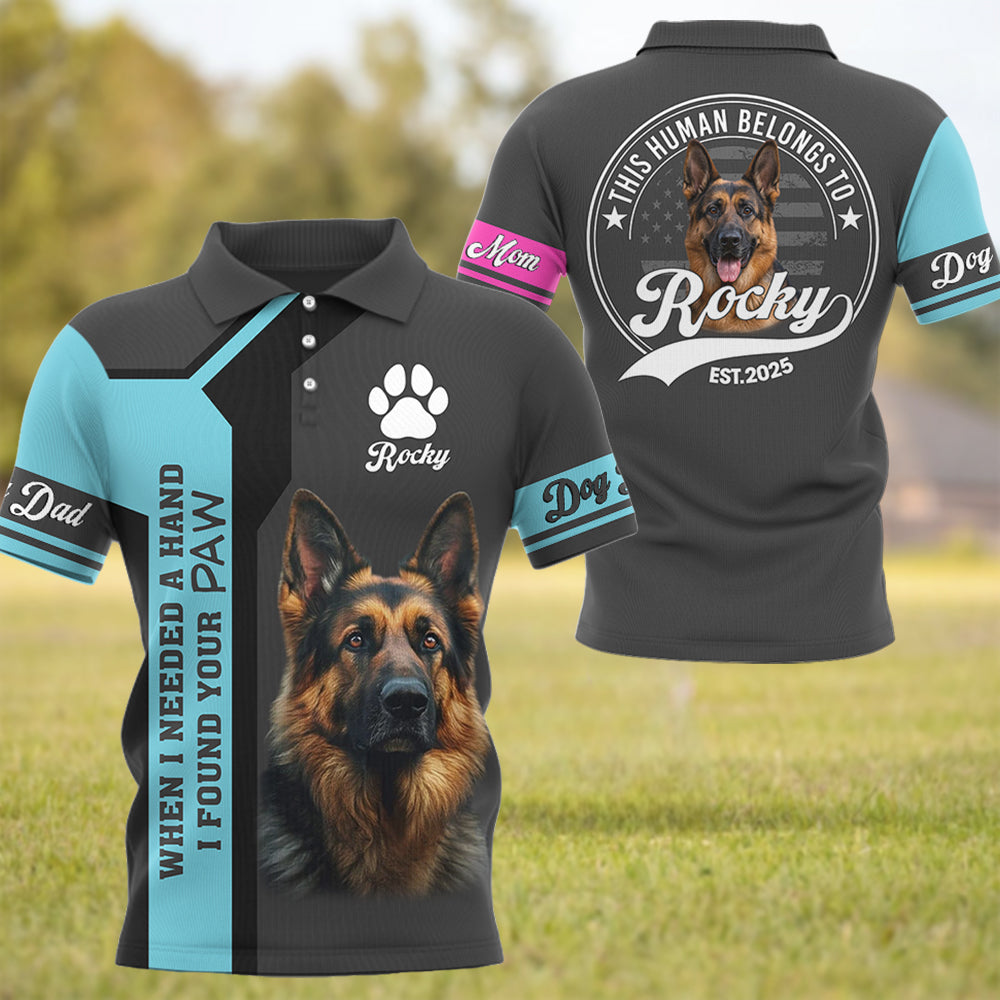 German Shepherd, When I Needed A Hand I Found A Paw, Custom Photo Dog Shirt, Gift For Dog Lover T1807