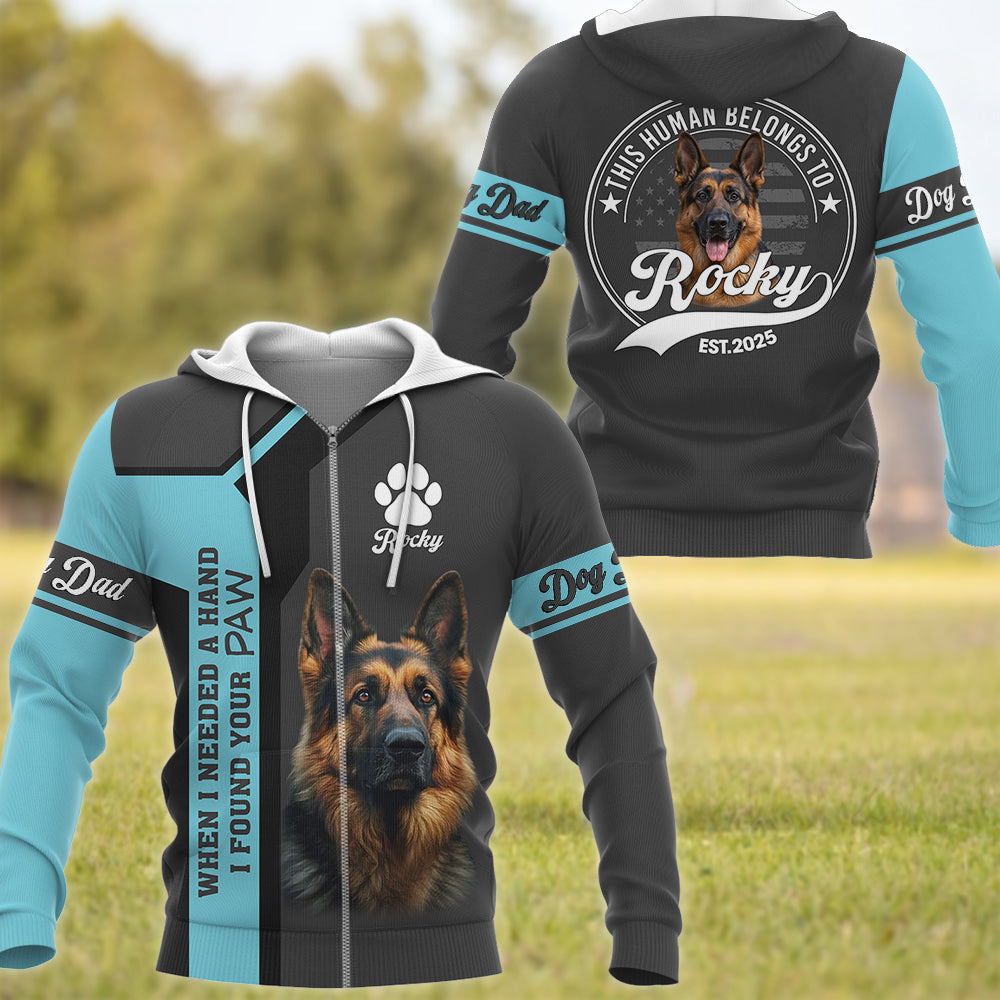 German Shepherd, When I Needed A Hand I Found A Paw, Custom Photo Dog Shirt, Gift For Dog Lover T1807