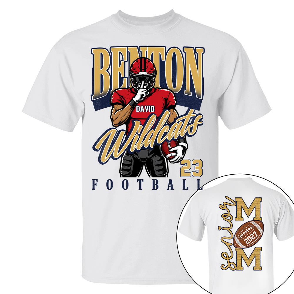 Custom Football Senior Mom 2027 Shirt, Senior Year Football Gift Idea L0411 Nh00