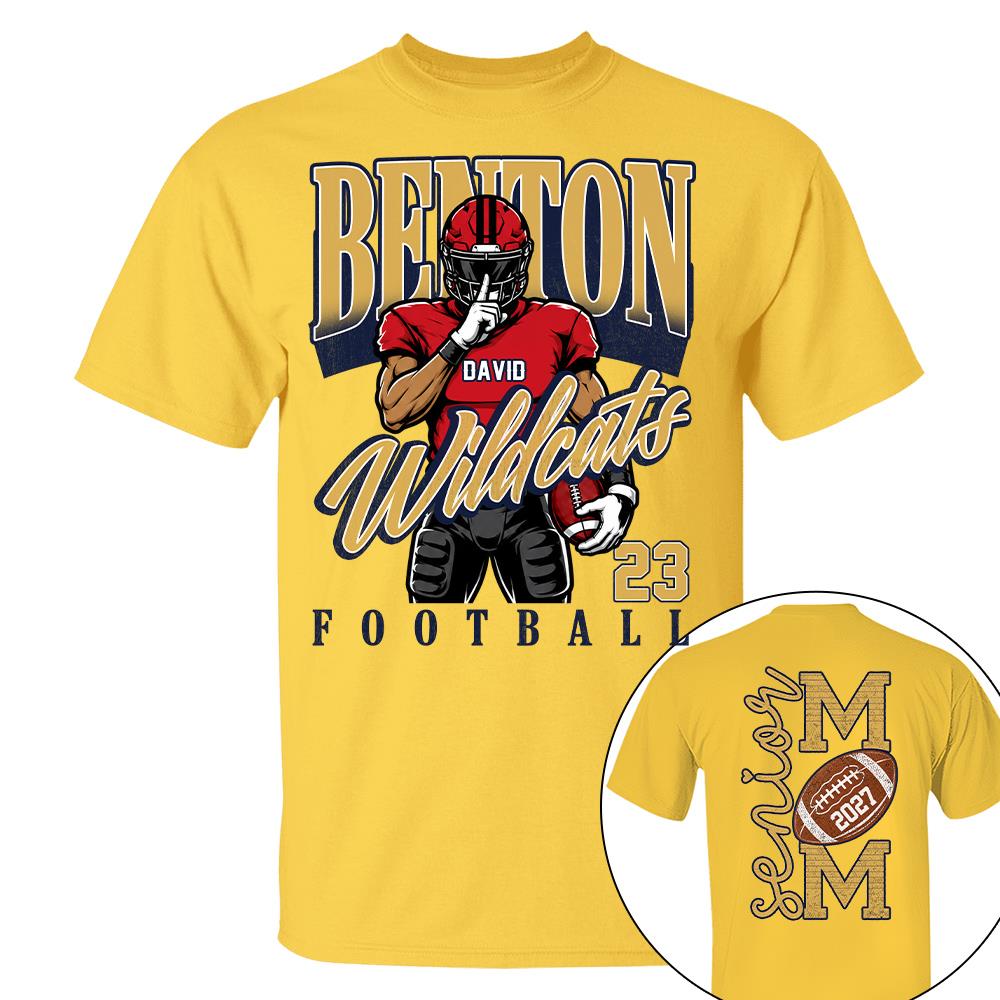 Custom Football Senior Mom 2027 Shirt, Senior Year Football Gift Idea L0411 Nh00