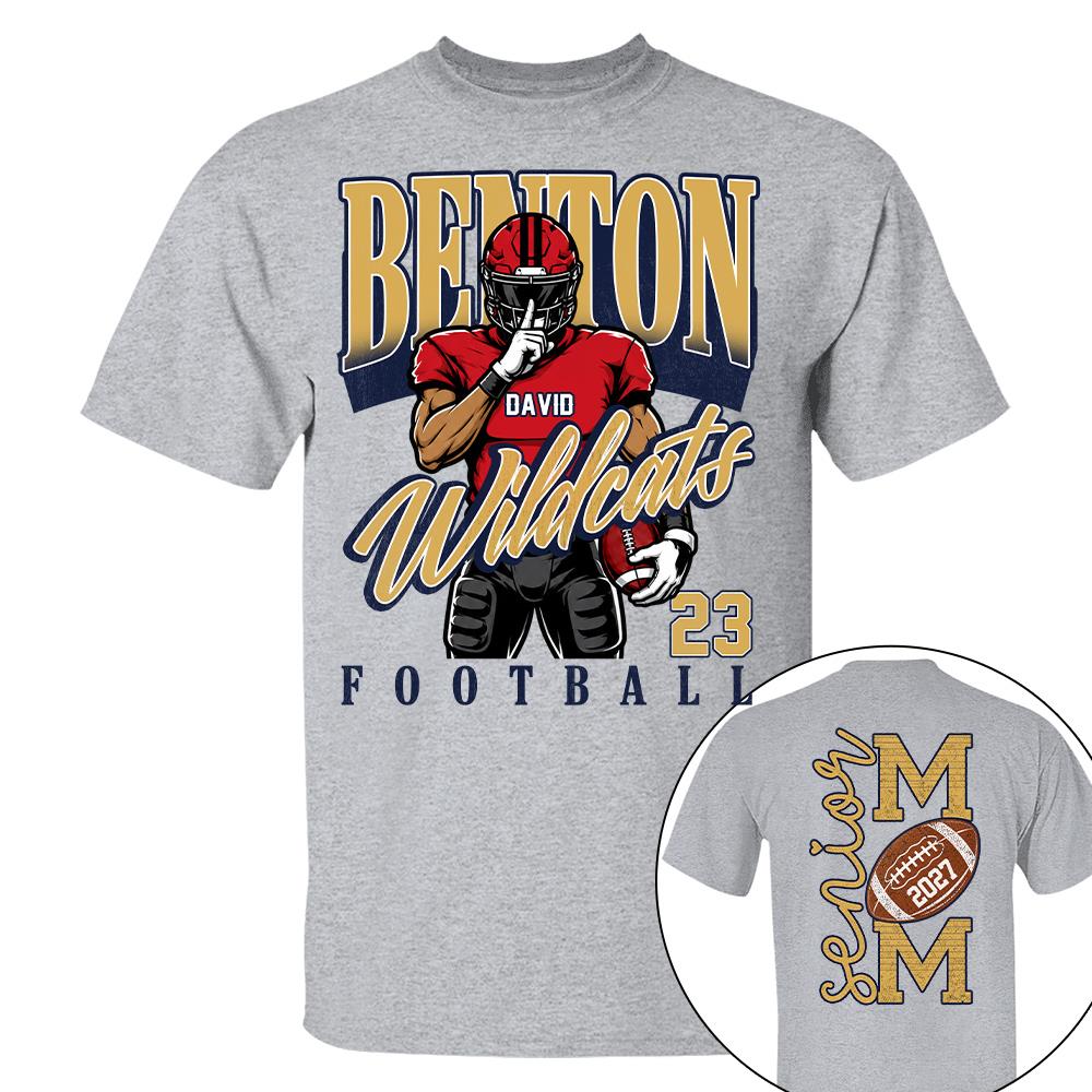 Custom Football Senior Mom 2027 Shirt, Senior Year Football Gift Idea L0411 Nh00