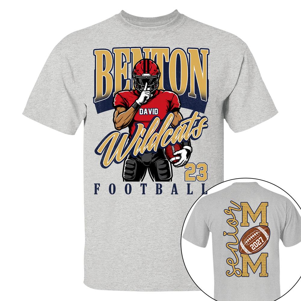 Custom Football Senior Mom 2027 Shirt, Senior Year Football Gift Idea L0411 Nh00