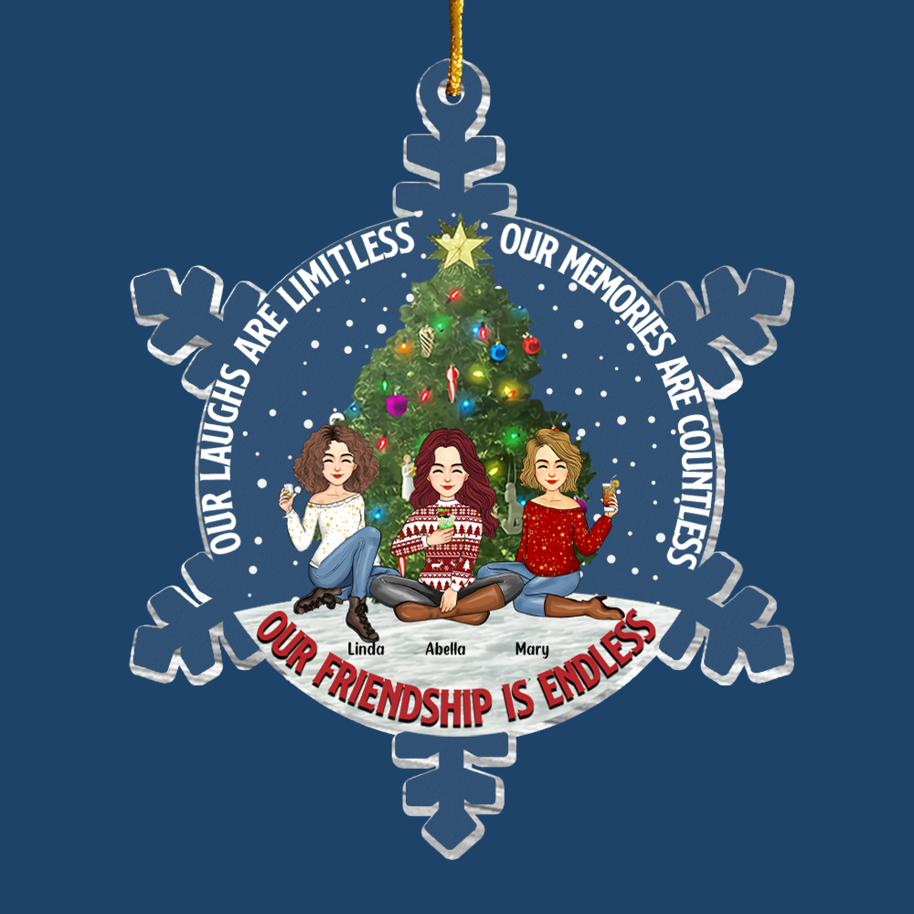 Snowflakes Our Friendship Is Endless Ornament - Personalized Acrylic Ornament