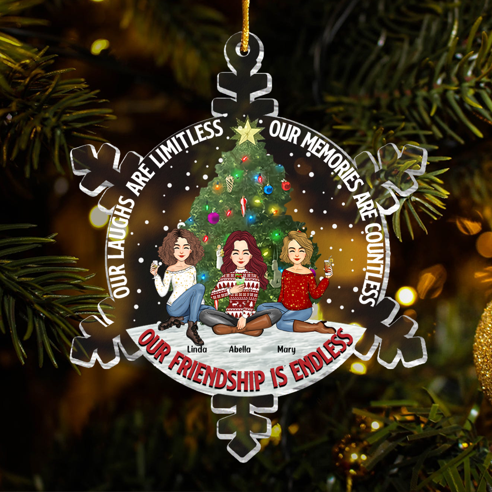 Snowflakes Our Friendship Is Endless Ornament - Personalized Acrylic Ornament