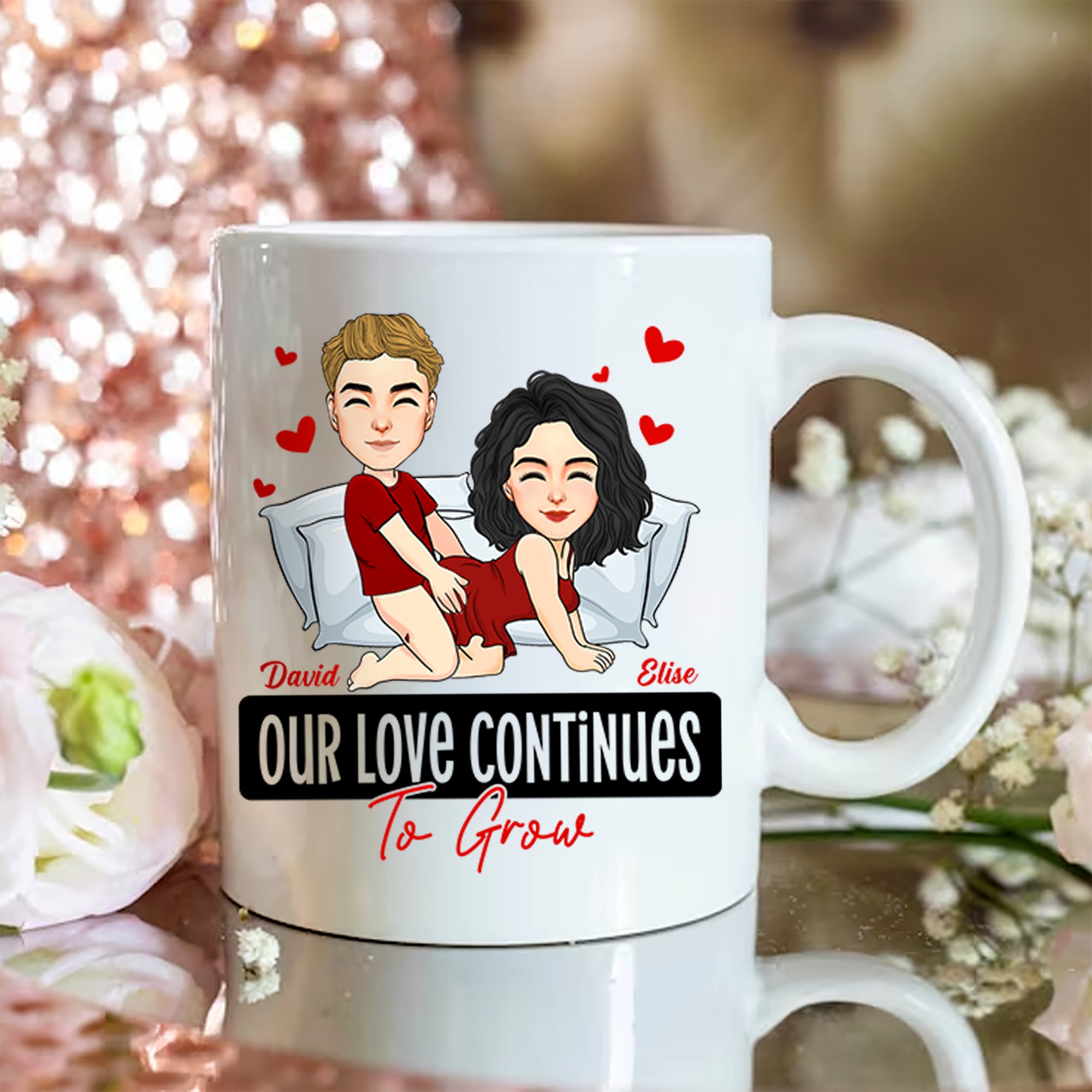 Our Love Continues To Grow - Personalized Mug - Anniversary Gifts For Couple Her, Him Tu20