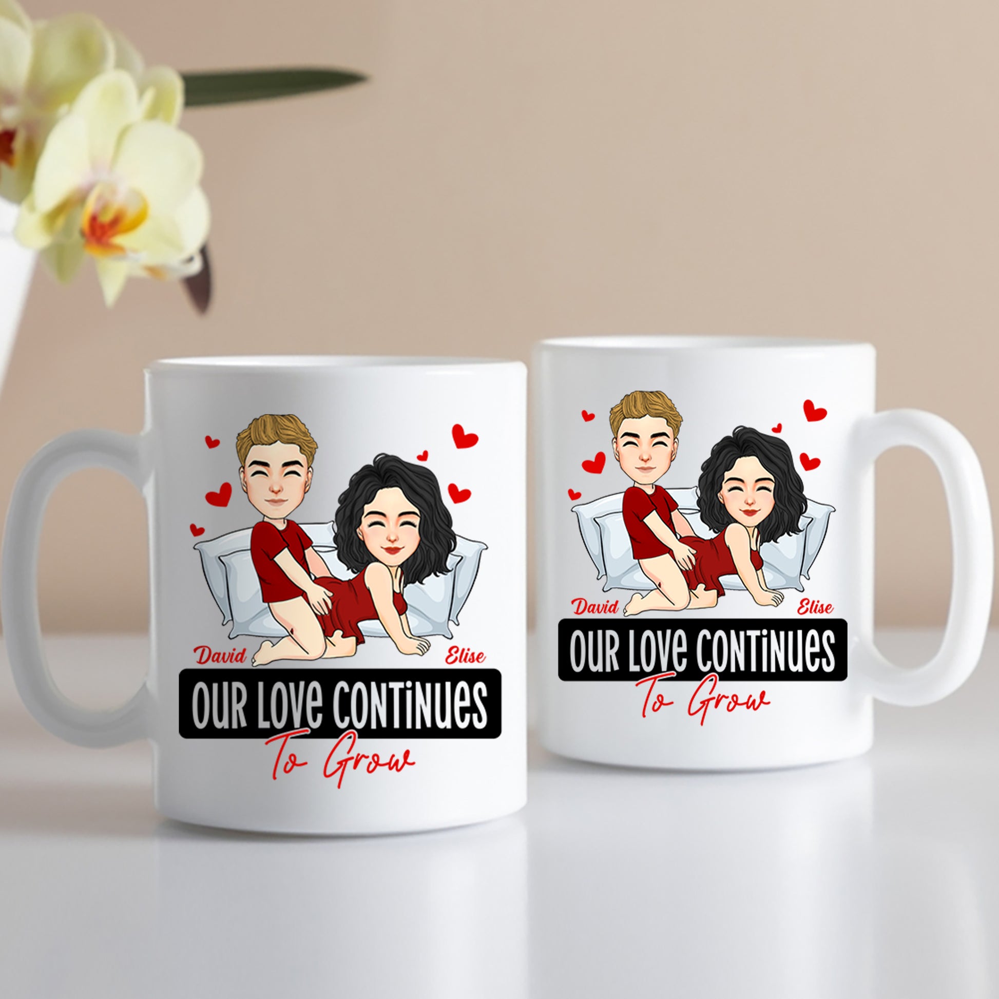 Our Love Continues To Grow - Personalized Mug - Anniversary Gifts For Couple Her, Him Tu20