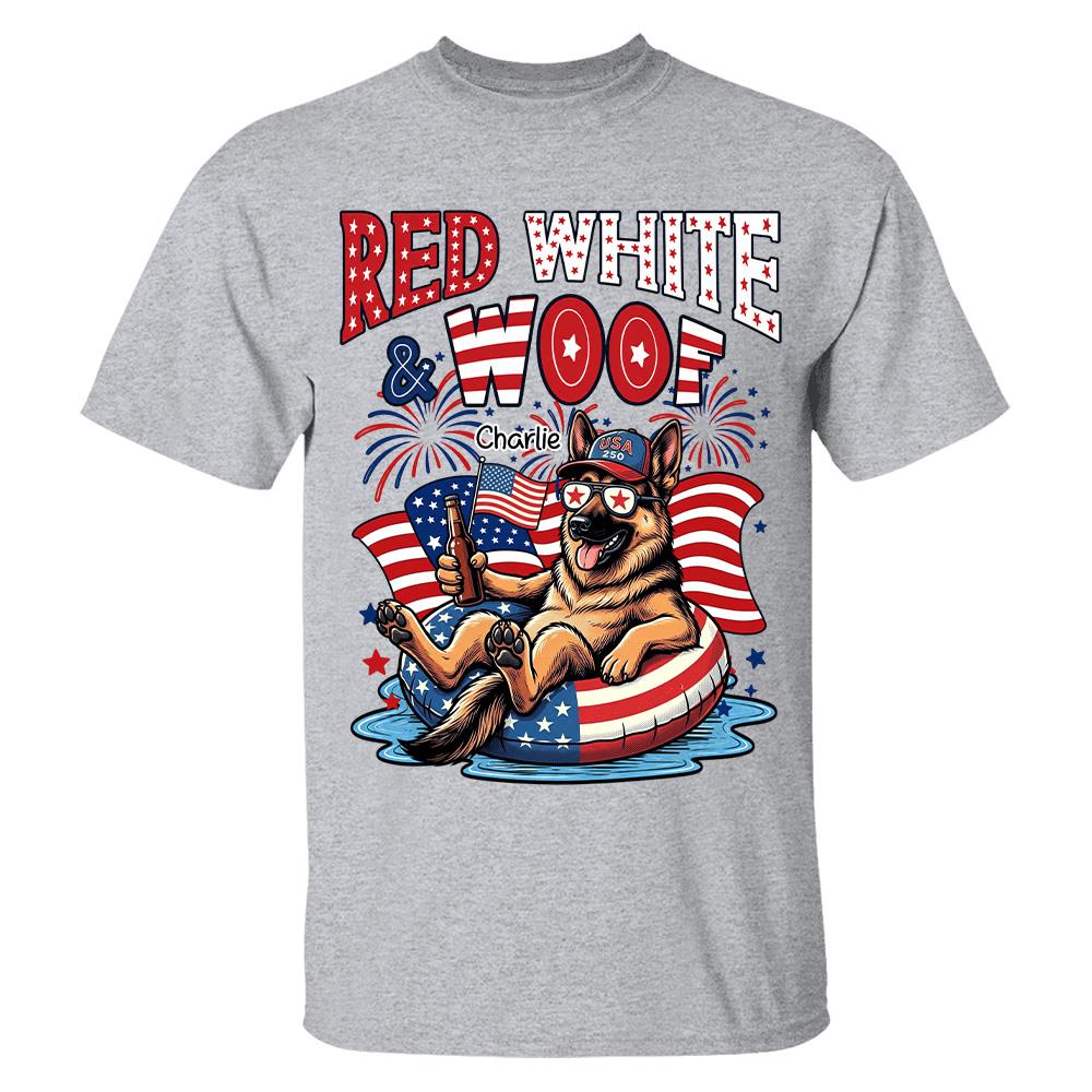 Red White Woof, Custom Photo Pet Shirt, America 250th Anniversary Gifts For Dog Cat Lovers, Dog Dad And Mom, Cat Owners T1807 Hv01