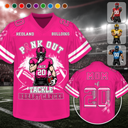 Pink Out Tackle Breast Cancer, Personalized Breast Cancer Awareness Game Day Football Jersey, Gift For Football Mom Family MI209 Hv01
