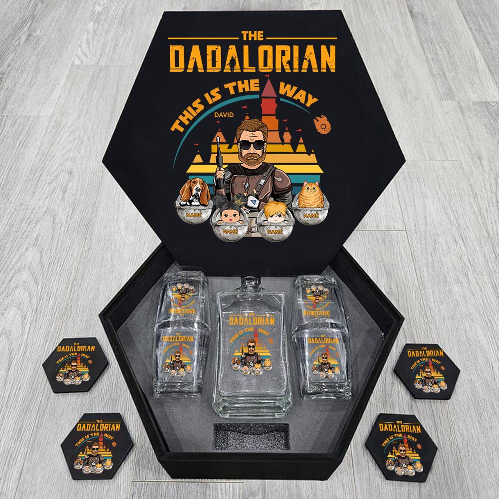 The Dadalorian This Is The Way Personalized Decanter For Dad Custom Nickname With Kids Gift